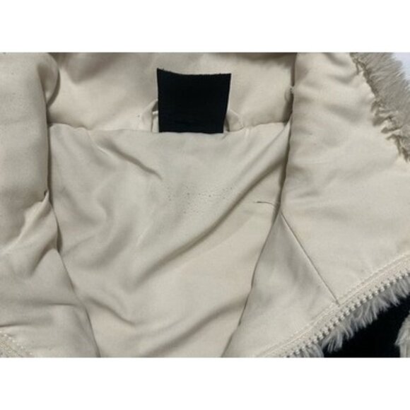 Nike Women’s Fluffy Faux Fur Cream & Black Jacket Size Small DM1759 - Picture 5 of 9